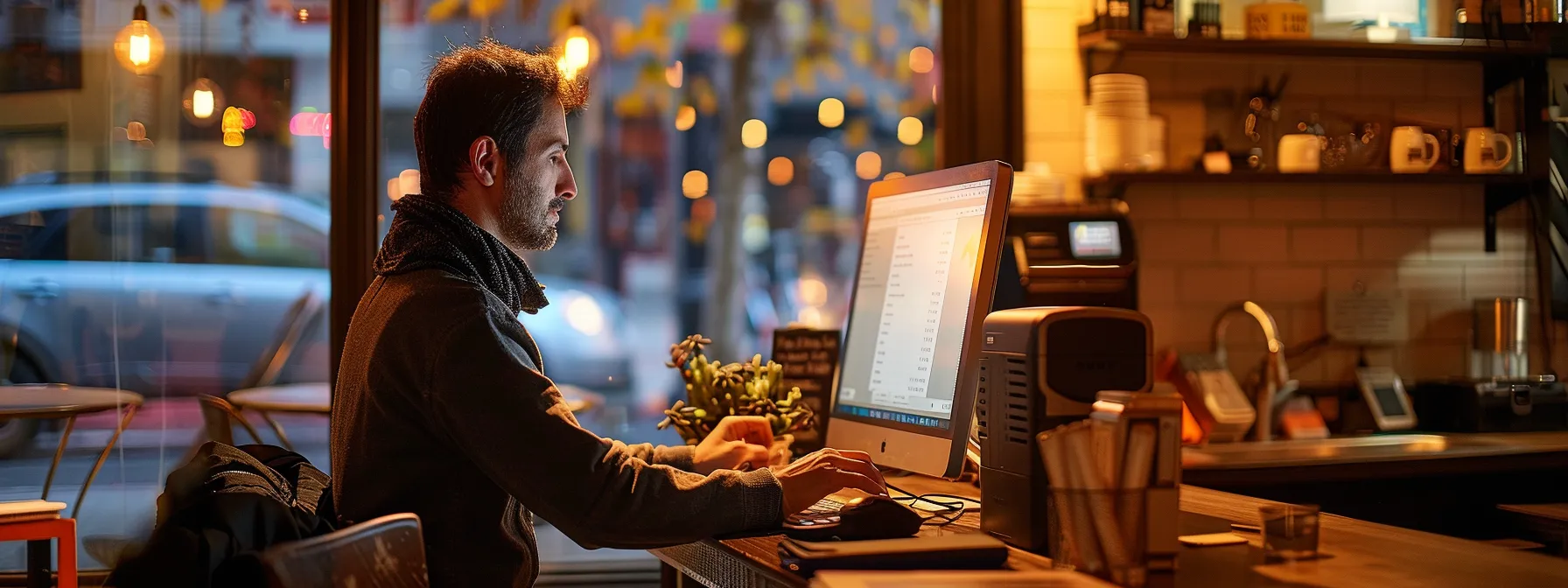 a business owner updating their google my business profile on a computer.